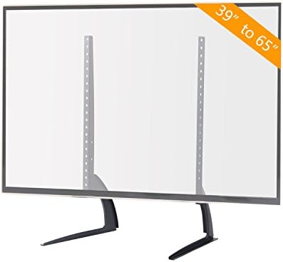 Universal Adjustable LCD Flat Screen TV Stand Base, Table top VESA Pedestal Mount Fits 39'' to 65'' TV, Black