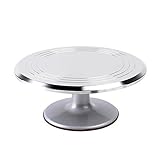 Ohuhu Aluminium Alloy Cake Turntable 12 Inch Revolving Rotating Cake Decorating Stand with Non-Slip Rubber Bottom