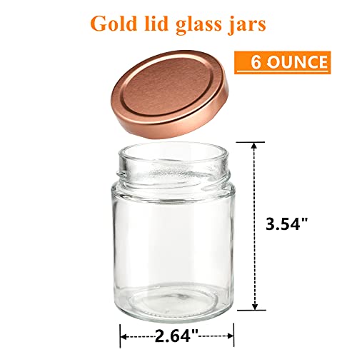 Yopay 12 Pack 5oz Glass Jars with White/Gold Lids, Blind Box Mason