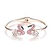 Paitse Jewelry Crystal Inlaid Flamingo Shape Women's Fashion bangle Bracelet (Pink)