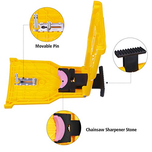 Baban Chainsaw Sharpener Universal Chain Saw Blade Sharpener, Fast Sharping Stone Grinder Tools Chain Saw Blade Sharpener Compatible with 14 16 18 20 Inch, with Extra Whetstones