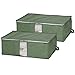 Surblue Under Bed Storage Organizer Zipper Bags Large Capacity with Handle Clear Window (Green)