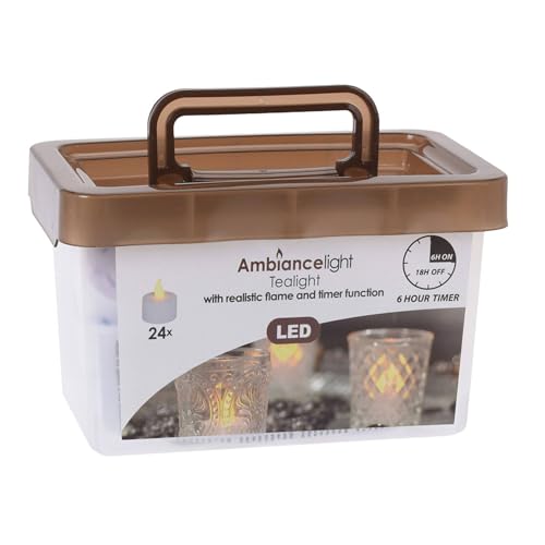 Lot de 24 Bougies LED Blanc Chaud Scintillant Ø3,8 x 1,8 cm avec Batterie Incluse