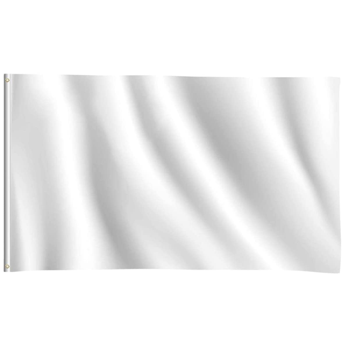 5ft x 3ft Blank White Flags DIY Banners Pennant Double Stitched Vivid Color Plain Flags Polyester Decoration for Garden Room Game Parade Sport Events Festival Party 90 X 150cm with Brass Grommets — image 1