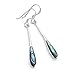 925 Sterling Silver Natural Green Abalone Shell Inlay Elegant Long Teardrop Hook Earrings 1.85