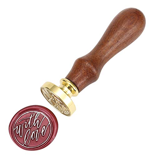 with Love Wax Seal Stamp for Wedding, Mornajina Handwritten Sealing Stamp Perfect for Embellishment of Cards, Envelopes, Invitations, Gift Package