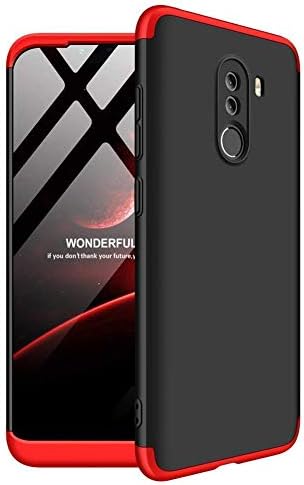 GKK Full Protection 360 Degree Back Cover Case for Poco F1 / Pocophone F1 by Designer Hub (Red + Black) + Free Data Card
