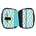 Good Ruby Premium Canvas Bible Cover with Carrying Handle, Book Protector with Pockets Colorful Compact Chevron Bible Case with Zipper and Pen Holder for Women, Teens, Girls (Aqua Chevron)