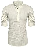Mens Thin Henley Button-down Slim Fit Rollup Sleeve Shirt