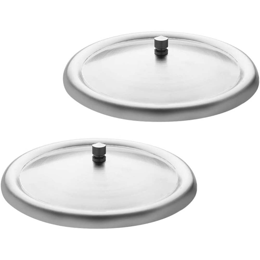 2 Packs Stainless Steel Cup Lids Reusable Metal Cup Cover Home Drink Cup Lid Coffee Mug Cover Tea Glass Drink Cover for Home Coffee Kitchen 8.5CM