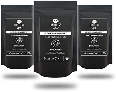 Instant Genius Coffee™ Nootropic Infused Instant Coffee Created to Improve Focus, Memory, Cognitive Function and Assist Brain Health