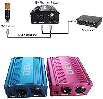 OGV Channel 48V Phantom Power Supply Black Adapter One XLR Audio Cable for Condenser BM-800 Microphone Music Recording Equipment