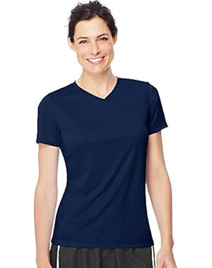 Hanes Women's Cool DRI V-Neck T-Shirt_Navy