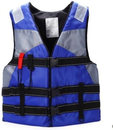 Bump-upscale adult swimming life jackets drift snorkeling buoyancy vest fishing clothing and whistles , blue