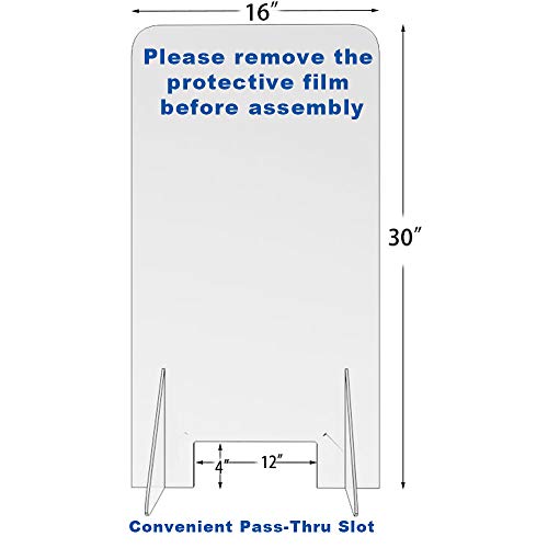 Sneeze Guard for Counter and Desk Freestanding Clear Acrylic Shield