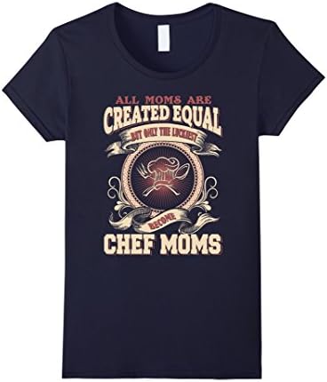 Women's All Moms Created Equal The Luckiest Become Chef Moms XL Navy