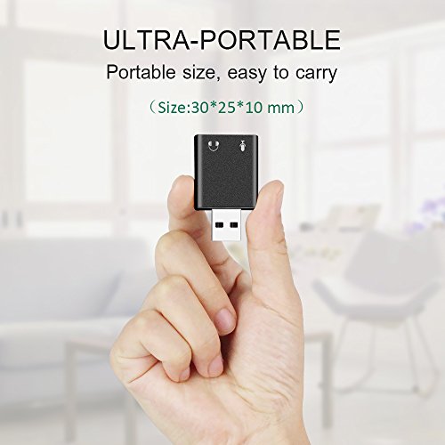 image for Auswaur Aluminum USB External Stereo Sound Adapter, USB Audio Adapter 