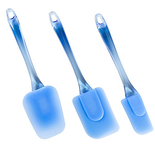 (Set Of 3) Easy Flex Silicone Spatula Set, Blue Includes Small - Medium- Large By Kitchen Winners