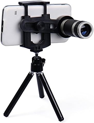 Cheval 8X Universal Telescopic Zoom Lens with Adjustable Clip Holder for All Android, Windows and iOS Devices (Black)