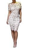 Lovaru Women's Vintage Floral Crochet Boho Midi Pencil Dress White Color Beautiful Long Dress