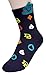 JJMax Women's Fancy Poo Emoticon Emoji Poop Silly Fashion Crew Socks Set, Fancy Poo, One Size