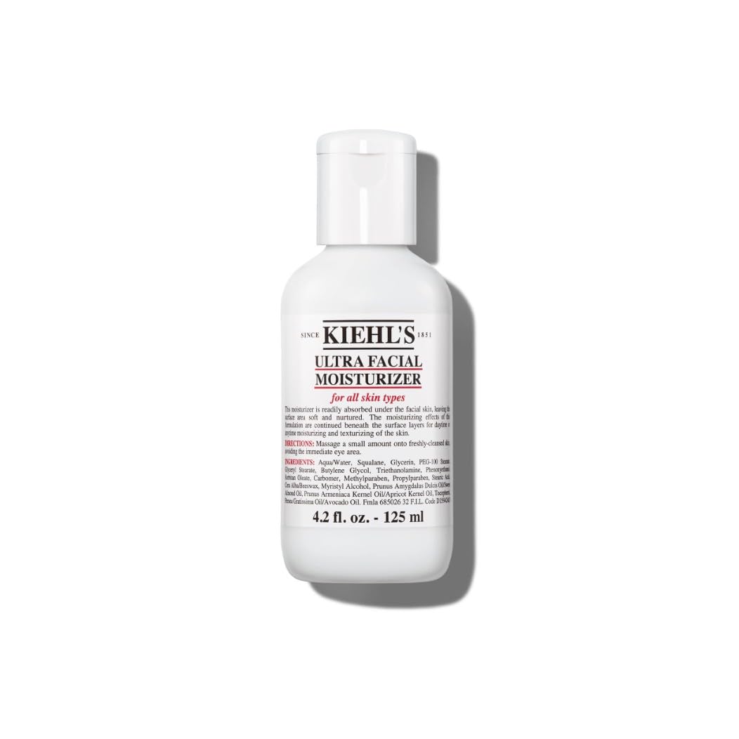 Kiehl's Ultra Facial Moisturiser, Face Moisturiser For Women & Men, Suitable for All Skin Types, Fragrance-Free, 125ml