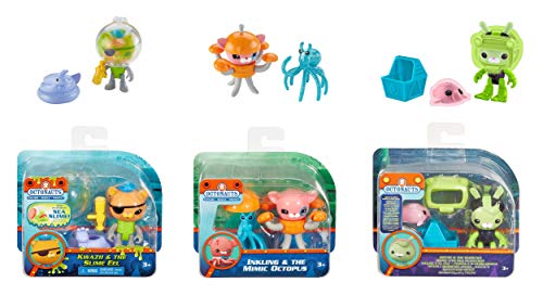 Octonauts Rescue Figure & Sea Creature Pack - Set of 3 - Inkling & The Mimic Octopus, Kwazii & The Slime EEL, Tweak & The Blobfish S1