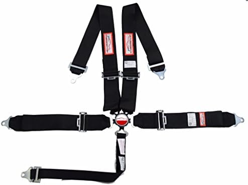Racerdirect BLACK SAFETY HARNESS 5 POINT 3" SFI 16.1 RACING CAM LOCK ROLL BAR MOUNT BLACK