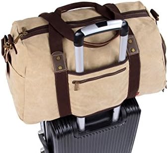 Duffel Bag with Shoe Compartment Canvas Weekender Tote