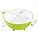CHICHIC 2 in 1 Kitchen Strainer/Colander Bowl Sets, Large Plastic Washing Bowl and Strainer, Detachable Colanders Strainers Set, Space Saver for Fruits Vegetable Cleaning Washing Mixing, Green
