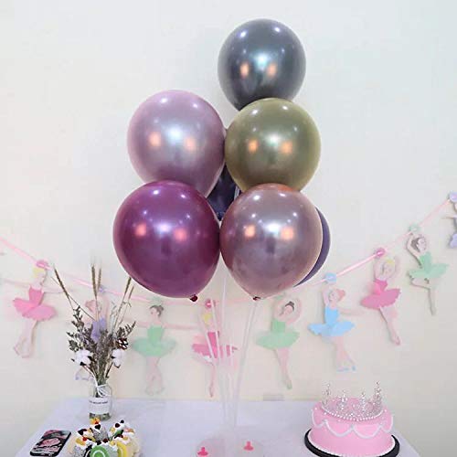 60 Pieces 12inch Chrome Shiny Metallic Latex Balloons for Birthday Wedding Grad Theme Party