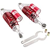 Mallofusa 11 Inch 280mm Pair Motorcycle Shock Absorber Rear Suspension Universal Compatible For Honda Suzuki Yamaha Kawasaki ATV Go Kart Quad Dirt Sport Bikes Red
