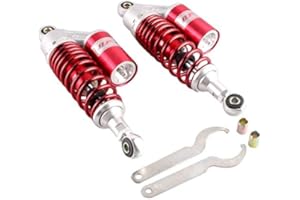 Mallofusa 11 Inch 280mm Pair Motorcycle Shock Absorber Rear Suspension Universal Compatible For Honda Suzuki Yamaha Kawasaki ATV Go Kart Quad Dirt Sport Bikes Red