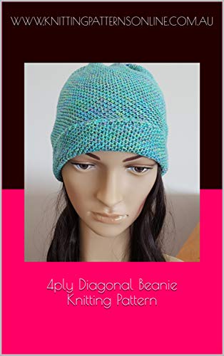 4ply diagonal beanie knitting pattern - Tammy