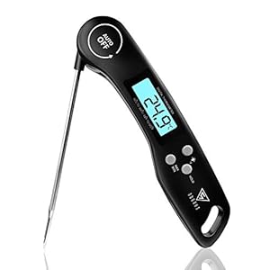 Meat-Thermometer-DOQAUS-Instant-Read-Cooking-Thermometer-Digital-Food-Thermometer-Backlight-LCD-Screen-Foldable-Long-Probe-Auto-OnOff-Perfect-for-Kitchen-Cooking-BBQ-WaterMeat-Milk-Black DOQAUS Meat Thermometer, Instant Read Cooking Thermometer, Digital Food Thermometer, Backlight LCD Screen Foldable Long…