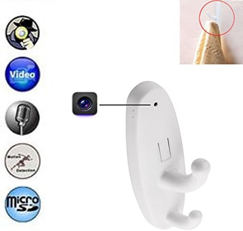 16GB Motion Detection Hanger Spy Clothes Hook Cam Hidden Camera Nanny DVR White