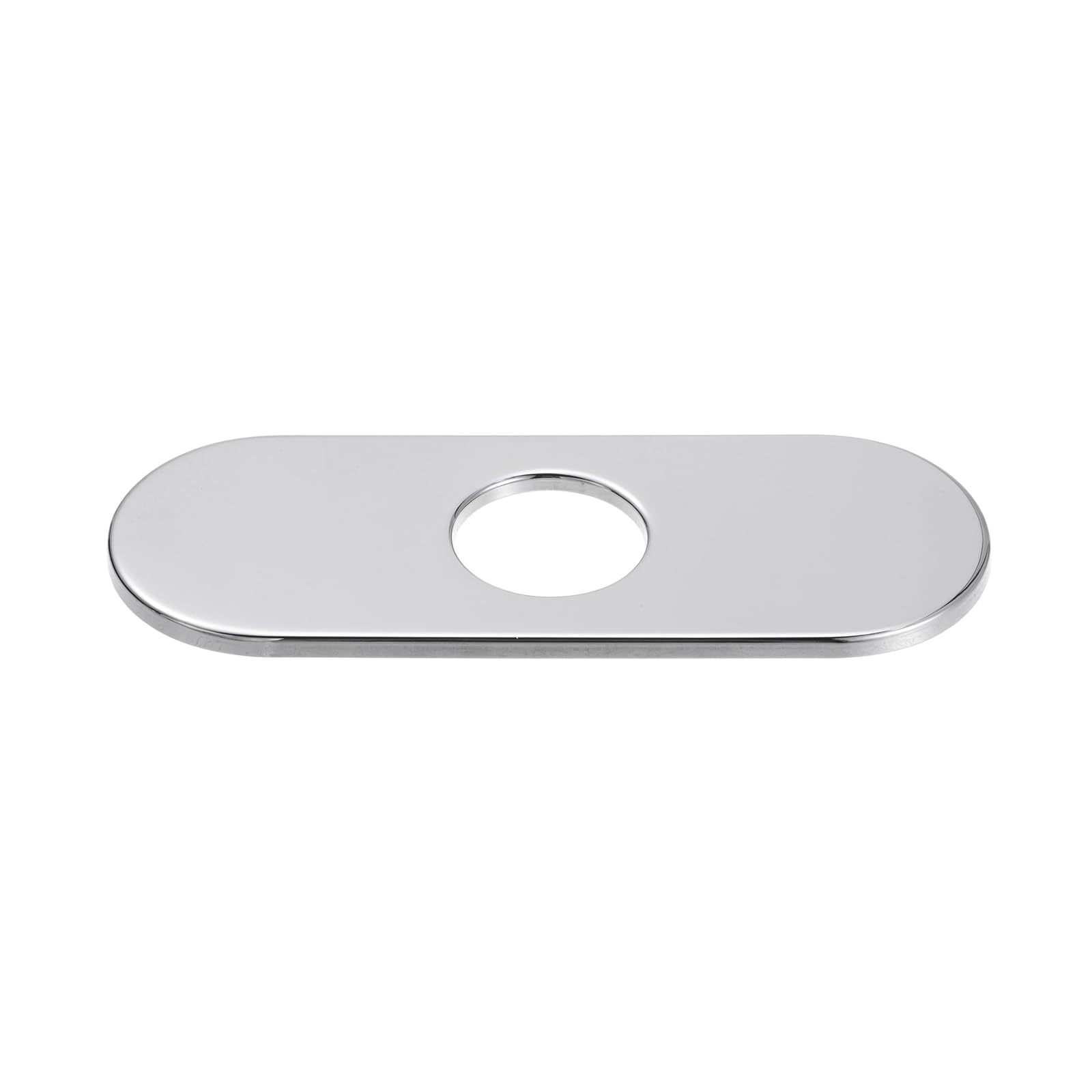 Kozelo Hole Cover Deck Plate Escutcheon-[35 Mm/1.4 Inch Hole], Sink Cover Plate for Sink Faucet, Stainless Steel, Boat-Shape Brushed, Silver Tone
