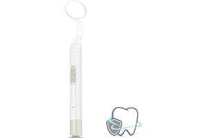 InhwRior Rechargeable LED Dental Mirror with USB Charging Function, Anti-Fog Mirror Surface, White & Yellow Dual Lighting, Detachable Design for Easy Cleaning(Green)