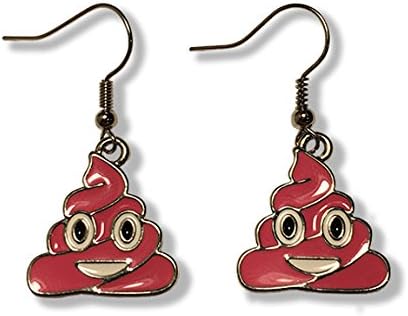 Pink Poo Emoji Dangle Earrings