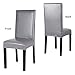YISUN Dining Chair Covers, Solid Pu Leather Waterproof and Oilproof Stretch Dining Chair Protector Cover Slipcover (Pure Grey, 4 Pack)
