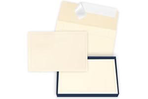 The Gallery Collection, 15 Flat Single-Panel Blank Note Cards with Embossed Borders, Includes Sealfast Envelopes