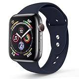 RUOQINI Compatible with Apple Watch Band 40mm,Sport Silicone Soft Replacement Band Compatible for Apple Watch Series 4, S/M Midnight Blue
