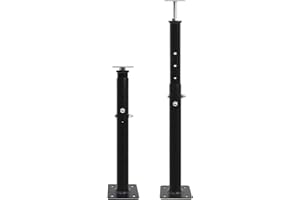 ASSTINOUS 2 Pack Height Range Adjustable House Floor Jacks – 19"-35" Heavy Duty House Jacks for Leveling, Steel Support Posts for Beams, Decks, Crawl Spaces, Basements-Black