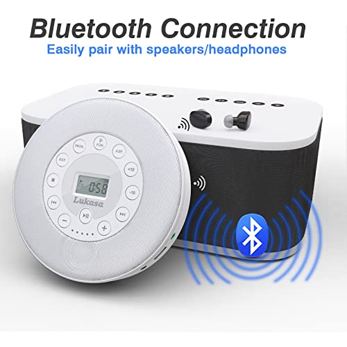 Lukasa Portable Bluetooth CD Player Builtin Speaker Stereo, Personal