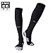 MIUCOO Football Sock Compression Socks Football Running Sport Gym Cale (Black)