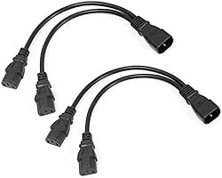 Hisonde 2 Pack UPS Server Y Splitter C14 to 2 x C13