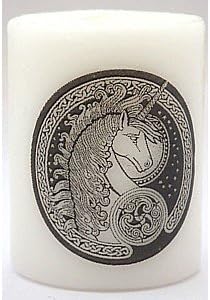 Authentic Celtic Unicorn Candle - White 5cm (2 inches) - Hand crafted by Pagan Witch in UK with COA
