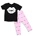 Little Girls Lip Print Top with Leggings, Pink, 90cm(1-2Years)