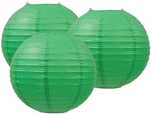 Pack of 3 Paper Lantern Lampshade Party Birthday Baby Shower Wedding Celebration Decoration (Green, 8" (20cm))