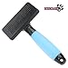 Self Cleaning Slicker Shedding Brush for Dogs and Cats with Silica Gel Handle (blue)